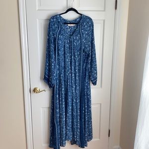 Natalie Martin blue silk Fiore dress XL